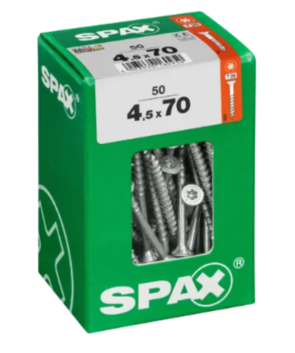 Spax Universalschraube WIROX, 4,5x70, 50 Stück, 4191020450707